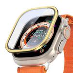For Apple Watch Ultra 49mm / Ultra 2 49mm DUX DUCIS 2 in 1 Aluminum Alloy Frame Tempered Glass Screen Protector(Gold)