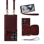 For Samsung Galaxy S24 Ultra 5G Multifunctional Zipper Wallet RFID Phone Leather Case(Wine Red)