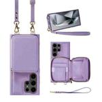 For Samsung Galaxy S24 Ultra 5G Multifunctional Zipper Wallet RFID Phone Leather Case(Purple)