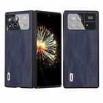 For Xiaomi Mix Fold 3 ABEEL Cowhide Texture PU Phone Case(Blue)