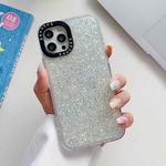 For iPhone 14 Pro Glitter Epoxy Shockproof Phone Case(White)
