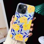 For iPhone 15 Plus Electroplated Color Film TPU + PC Phone Case(Chrysanthemum)