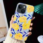 For iPhone 14 Electroplated Color Film TPU + PC Phone Case(Chrysanthemum)