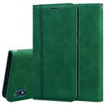 For Samsung Galaxy A10 Frosted Business Magnetic Horizontal Flip PU Leather Case with Holder & Card Slot & Lanyard(Green)