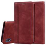 For Samsung Galaxy A10 Frosted Business Magnetic Horizontal Flip PU Leather Case with Holder & Card Slot & Lanyard(Brown)