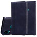 For Samsung Galaxy A10s Frosted Business Magnetic Horizontal Flip PU Leather Case with Holder & Card Slot & Lanyard(Black)