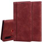 For Samsung Galaxy A20s Frosted Business Magnetic Horizontal Flip PU Leather Case with Holder & Card Slot & Lanyard(Brown)