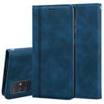 For Samsung Galaxy A71 Frosted Business Magnetic Horizontal Flip PU Leather Case with Holder & Card Slot & Lanyard(Blue)