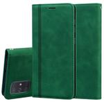 For Samsung Galaxy A71 Frosted Business Magnetic Horizontal Flip PU Leather Case with Holder & Card Slot & Lanyard(Green)