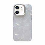 For iPhone 12 Gradient Shell Texture TPU + Acrylic IMD Phone Case(Silver)