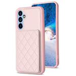 For Samsung Galaxy A14 4G / 5G BF25 Square Plaid Card Bag Holder Phone Case(Pink)