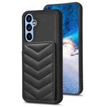 For Samsung Galaxy A14 4G / 5G BF26 Wave Pattern Card Bag Holder Phone Case(Black)