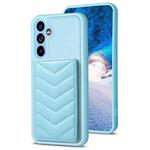 For Samsung Galaxy A54 5G BF26 Wave Pattern Card Bag Holder Phone Case(Blue)