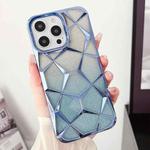 For iPhone 14 Plus Gradient Glitter Water Cube Electroplating TPU Phone Case(Blue)