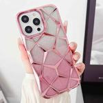 For iPhone 12 Pro Max Gradient Glitter Water Cube Electroplating TPU Phone Case(Pink)