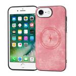For iPhone SE 2022 / 2020 / 8 / 7 Side PU Hybrid TPU Magsafe Phone Case(Pink)