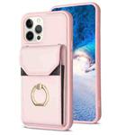 For iPhone 13 Pro Max BF29 Organ Card Bag Ring Holder Phone Case(Pink)