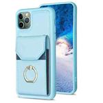 For iPhone 11 Pro Max BF29 Organ Card Bag Ring Holder Phone Case(Blue)