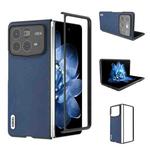 For Xiaomi Mix Fold 4 ABEEL Genuine Leather Silky Soft Black Edge Phone Case(Blue)