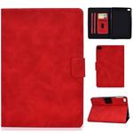 For iPad mini 5 / 4 / 3 / 2 / 1 Cowhide Texture Horizontal Flip Leather Case with Holder & Card Slots & Sleep / Wake-up Function(Red)