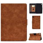 For Huawei MatePad T8 Cowhide Texture Horizontal Flip Leather Case with Holder & Card Slots & Sleep / Wake-up Function(Brown)