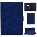 For Huawei MediaPad T5 Cowhide Texture Horizontal Flip Leather Case with Holder & Card Slots (Blue)