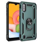 For Galaxy A01 US Version Shockproof TPU + PC Protective Case with 360 Degree Rotating Holder(Green)