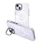 For iPhone 15 MagSafe Magnetic Invisible Holder Transparent Phone Case(Silver)