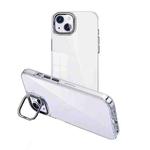 For iPhone 15 Invisible Camera Holder Transparent Phone Case(Silver)