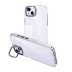 For iPhone 14 Plus Invisible Camera Holder Transparent Phone Case(Silver)