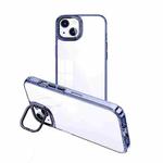 For iPhone 13 Invisible Camera Holder Transparent Phone Case(Blue)