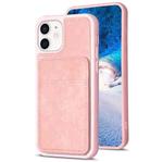 For iPhone 11 BF28 Frosted Card Bag Phone Case with Holder(Pink)