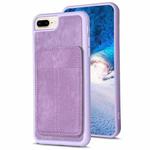 For iPhone 8 Plus / 7 Plus BF28 Frosted Card Bag Phone Case with Holder(Purple)