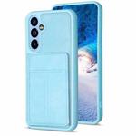 For Samsung Galaxy A54 5G BF28 Frosted Card Bag Phone Case with Holder(Blue)