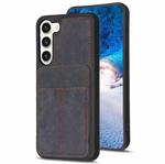 For Samsung Galaxy S23+ 5G BF28 Frosted Card Bag Phone Case with Holder(Black)