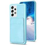 For Samsung Galaxy A13 4G/5G BF28 Frosted Card Bag Phone Case with Holder(Blue)