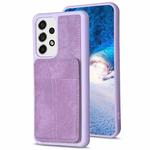 For Samsung Galaxy A52 BF28 Frosted Card Bag Phone Case with Holder(Purple)