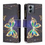 For Motorola Moto G14 4G Colored Drawing Pattern Zipper Leather Phone Case(Big Butterfly)