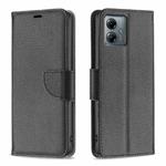 For Motorola Moto G14 4G Litchi Texture Pure Color Flip Leather Phone Case(Black)