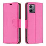 For Motorola Moto G14 4G Litchi Texture Pure Color Flip Leather Phone Case(Rose Red)