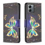 For Motorola Moto G14 4G Colored Drawing Pattern Leather Phone Case(Big Butterfly)