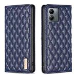 For Motorola Moto G14 4G Diamond Lattice Magnetic Leather Flip Phone Case(Blue)