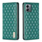 For Motorola Moto G14 4G Diamond Lattice Magnetic Leather Flip Phone Case(Green)