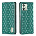 For Motorola Moto G54 5G EU Edition Diamond Lattice Magnetic Leather Flip Phone Case(Green)