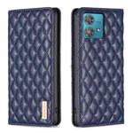 For Motorola Edge 40 Neo Diamond Lattice Magnetic Leather Flip Phone Case(Blue)