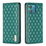 For Motorola Edge 40 Neo Diamond Lattice Magnetic Leather Flip Phone Case(Green)