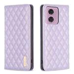 For Motorola Moto G34 5G Diamond Lattice Magnetic Leather Flip Phone Case(Purple)