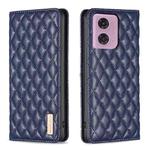 For Motorola Moto G24 Diamond Lattice Magnetic Leather Flip Phone Case(Blue)