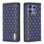 For Motorola Edge 50 Pro 5G Diamond Lattice Magnetic Leather Flip Phone Case(Blue)