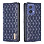 For Motorola Moto G85 Diamond Lattice Magnetic Leather Flip Phone Case(Blue)